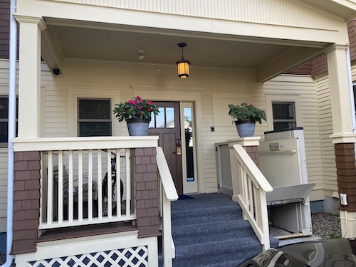 Front view of a home with a porch